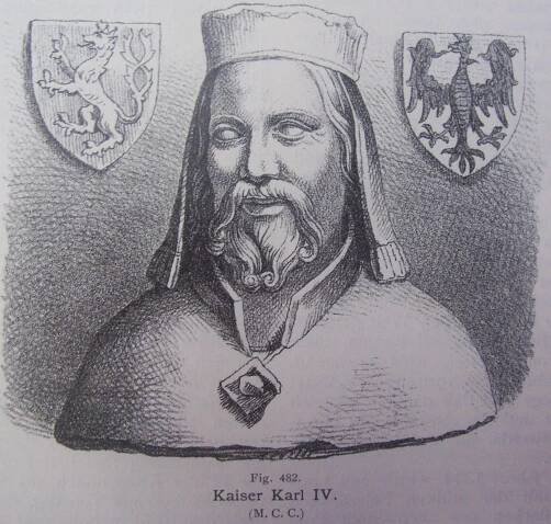 Karel IV. - Kresebné vyobrazení busty Karla IV.