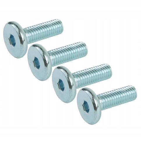 100 x metrický šroub M8 x 25 mm, pozinkovaný, bílý s válcovou hlavou, nábytkový šroub