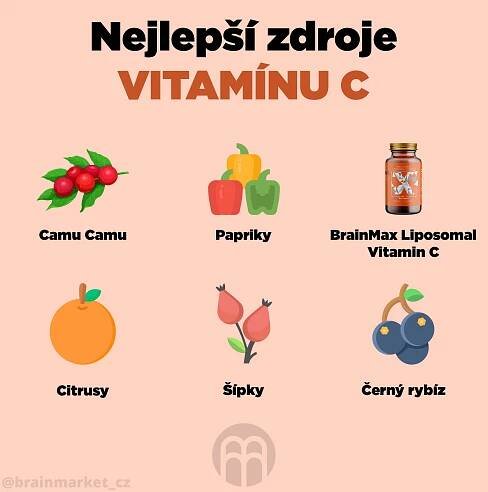 BrainMax Liposomal Vitamin C, Lipozomální Vitamín C, 500 mg, 60 rostlinných kapslí | Interkontakt.store