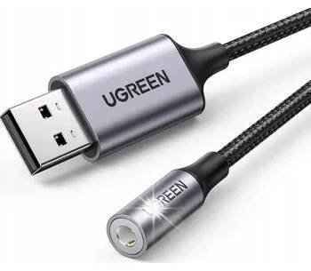 UGREEN ADAPTÉR PRO PŘEVODNÍK AUDIO ADAPTÉRU USB-A NA MINIJACK 3.5 MM 212 MM