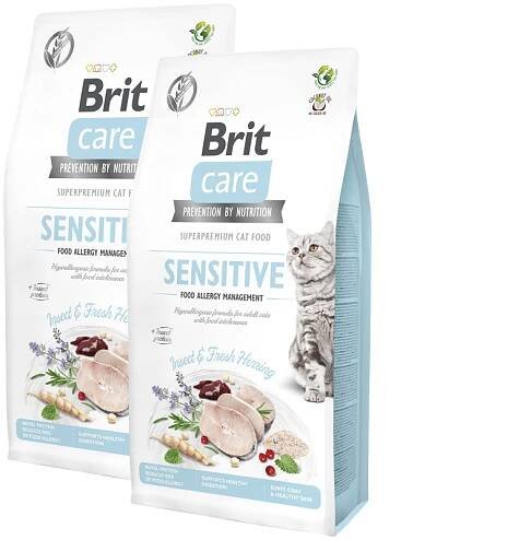 2x Brit Care Cat GF Insect. Food Allergy Management 7kg