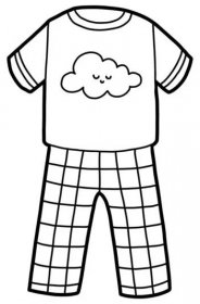 Barevný sešit, pyžamo s roztomilým mrakem — Ilustrace