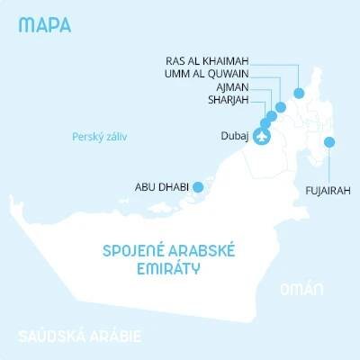 Spojené arabské emiráty mapa