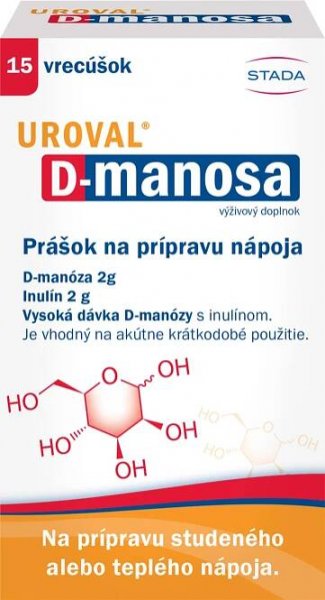 UROVAL D-manosa 15 vrecúšok 1×15 ks, výživový doplnok