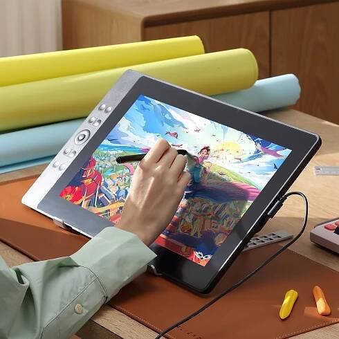   ue16 grafický tablet má 15,4palcový plně laminovaný displej s ultravysokým barevným gamutem 143 % srgb, je dodáván s 16k tlakově citlivým pasivním elektromagnetickým  , 10 fyzickými klávesovými zkratkami   plovoucími klávesovými zkratkami, podporujícími 4   přepínání barevných prostorů.