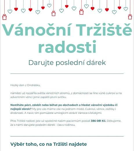 Vánoční Tržiště radosti - vše na jednom místě