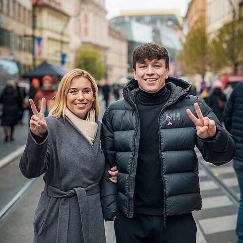 Danuše Nerudová se synem Filipem