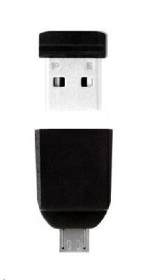 Verbatim USB flash disk, USB 2.0, 32GB, Nano, Store N Go, černý, 49822, USB A, s adaptérem USB Micro