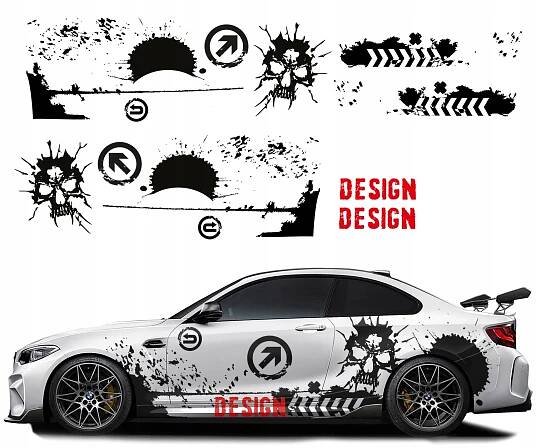 2x NÁLEPKA Grafika na auto MOTIV DESIGN LEBKA ROZSTŘIK ŠMOUHY 94x800