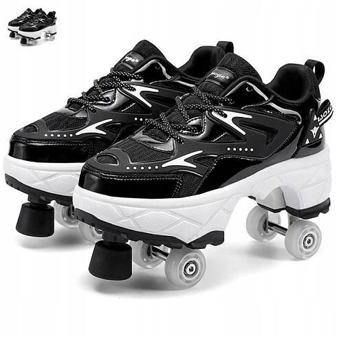 Boty na kolečkové brusle skate boty bruslařské boty čtyři kolečka s brzdami