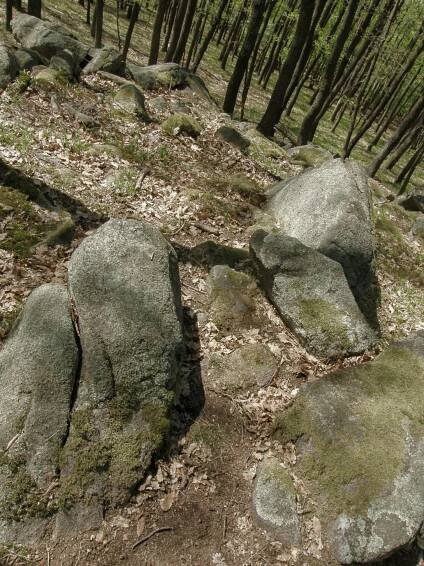 Kamenné vráta. Skalka na juhozápadnom vrchole nad Čerešňovým potokom. (r.2012/OlympusSP560UZ)