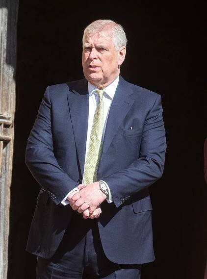 Prince Andrew leaving St. George's Chapel.