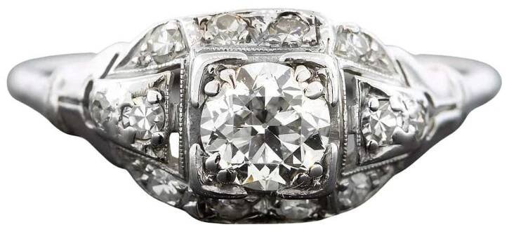 Art Deco Platinum Diamond Ring Circa 19030s