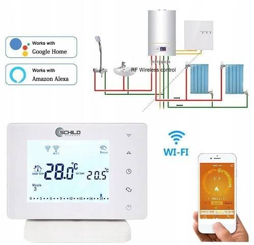 Bezdrátový regulátor teploty WiFi termostat za 2116.00CZK - Allegro