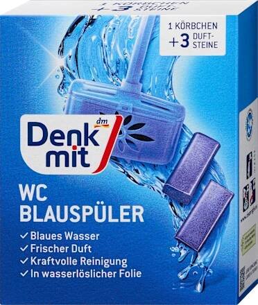 WC blok modrý + košíček 3x40 g Denkmit