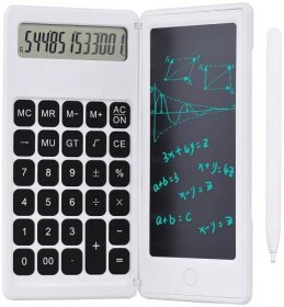 Foldable Calculator & 6 Inch LCD Writing Tablet Digital Drawing Pad 12 Digits Display with Stylus