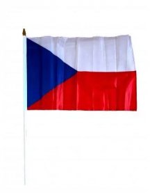 Vlajka České republiky na dřevěné tyčce