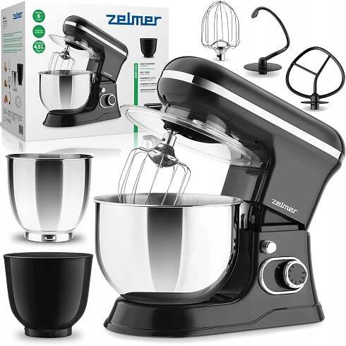 Planetární robot Zelmer ZKR1355 1200W 6 rychlostí 2 mísy Smart mix Černý