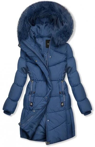 Modrá zimní bunda WINTER s kožešinou