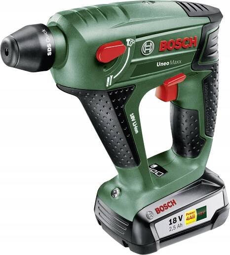 Bosch Home and Garden UneoMaxx SDS quick-aku vrtací kladivo 18 V 2.5 Ah Li-Ion akumulátor, vč. příslušenství, kufřík