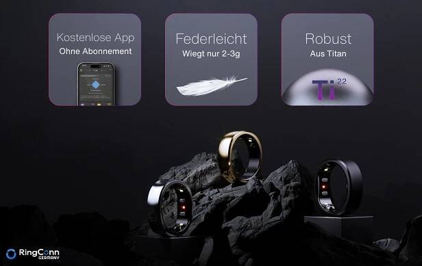 RingConn Smart Ring GEN 2, Future Silver inkl. kostenlosem Sizing-Kit