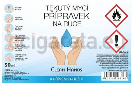 Tekutý mycí přípravek na ruce 50ml | ecigareta.eu