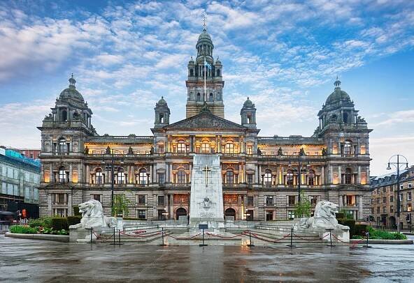 glasgow city chambers a george square v glasgow, skotsko - george square - stock snímky, obrázky a fotky