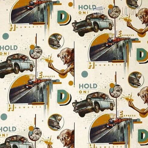 Úplet s motivem Harry Potter, digitální tisk | DůmLátek.cz - látky, metráž, galanterie