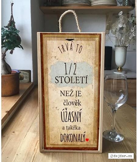 Box na víno k 50 narozeninám