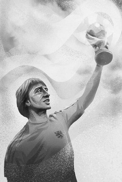 Cruyff-holding-world-cup-editorial-illustration-by-Jakub-Cichecki