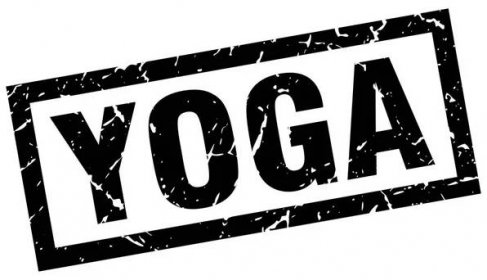 Černá čtvercová grunge jóga razítko — Stockový vektor