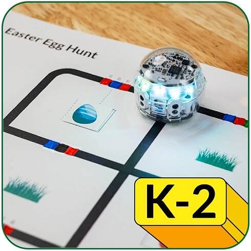 Students help Ozobot on an Easter Egg Hunt using Direction Color Codes. For grades K-2.