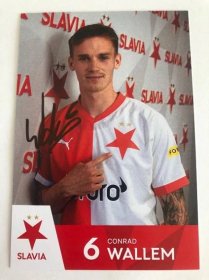 Conrad Wallem autogram SK Slavia Praha Fotbal  - Sportovní sbírky