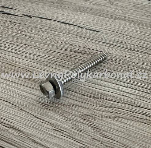 ŠROUB - VRUT DO ŽELEZA + DŘEVA - 6HH HLAVA Nerez - A2/A2 šíře 6,3 mm x délka 50 mm