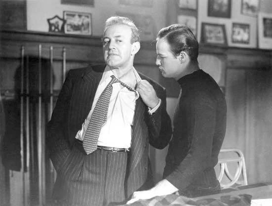 Lee J. Cobb and Marlon Brando in On the Waterfront