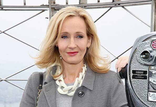 Founder and President of Lumos and Patron of Lumos USA/ Author J.K. Rowling ceremoniously lights the Empire State Building in LumosÕ colors of purple, blue and white to mark the US launch of her non-profit organization at The Empire State Building on April 9, 2015 in New York City.