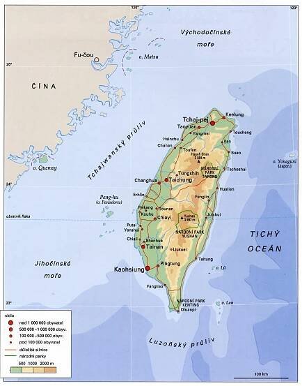mapa Taiwanu