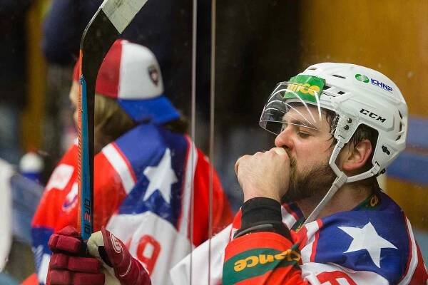 Hokejové utkání 5. předkola play-off Chance ligy mezi SK Horácká Slavia Třebíč a HC Slavia Praha.