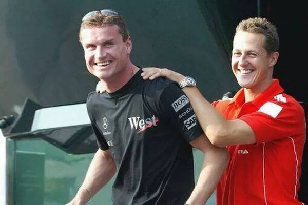 David Coulthard and Michael Schumacher
