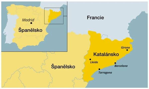 Mapa Katalánska