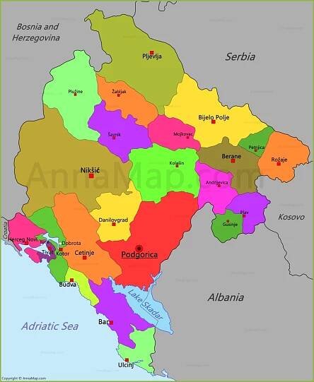 Montenegro Map
