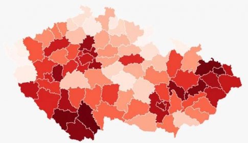 Koronavirová mapa: Nejtmavší jsou Moravskoslezský a Jihočeský kraj - Novinky