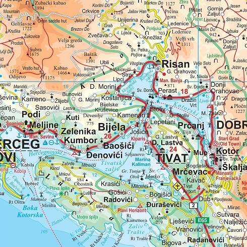 detail Černá Hora (Montenegro) 1:250t mapa GIZI