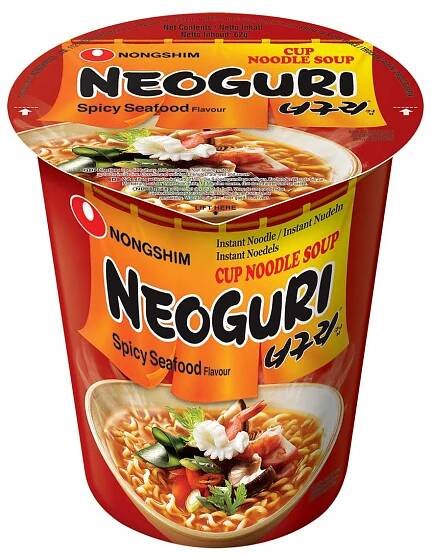 Nongshim Instantní polévka v kelímku 62g - Neoguri Spicy Seafood - Numberoplus.cz