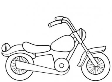 Křižník motocykl nebo motocykl černobílý obrys výkres. Izolováno na bílém pozadí s kopírovacím prostorem. — Stock obrázek