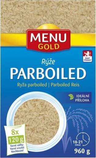 Menu Gold Parboiled rýže ve varných sáčcích, 8x 120 g