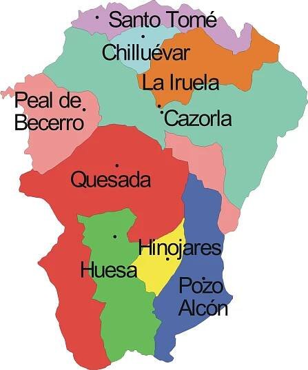 Municipios Comarca SIERRA DE CAZORLA
