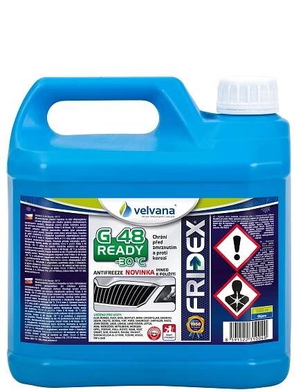 Velvana 31.004 chladicí kapalina Fridex G11 / G48 / Typ C / VW TL774C - 3l Readymix -30°C