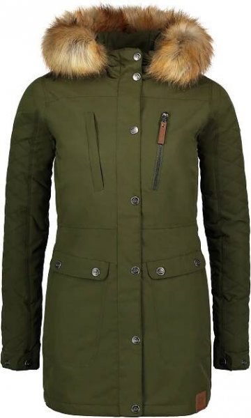 Khaki dámský zimní kabát FLUFF | NORDBLANC