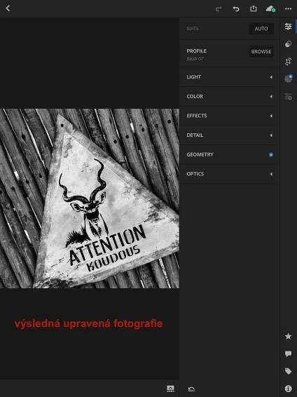 Úprava obrázků v aplikaci Adobe Photoshop Lightroom CC – iPady na střední